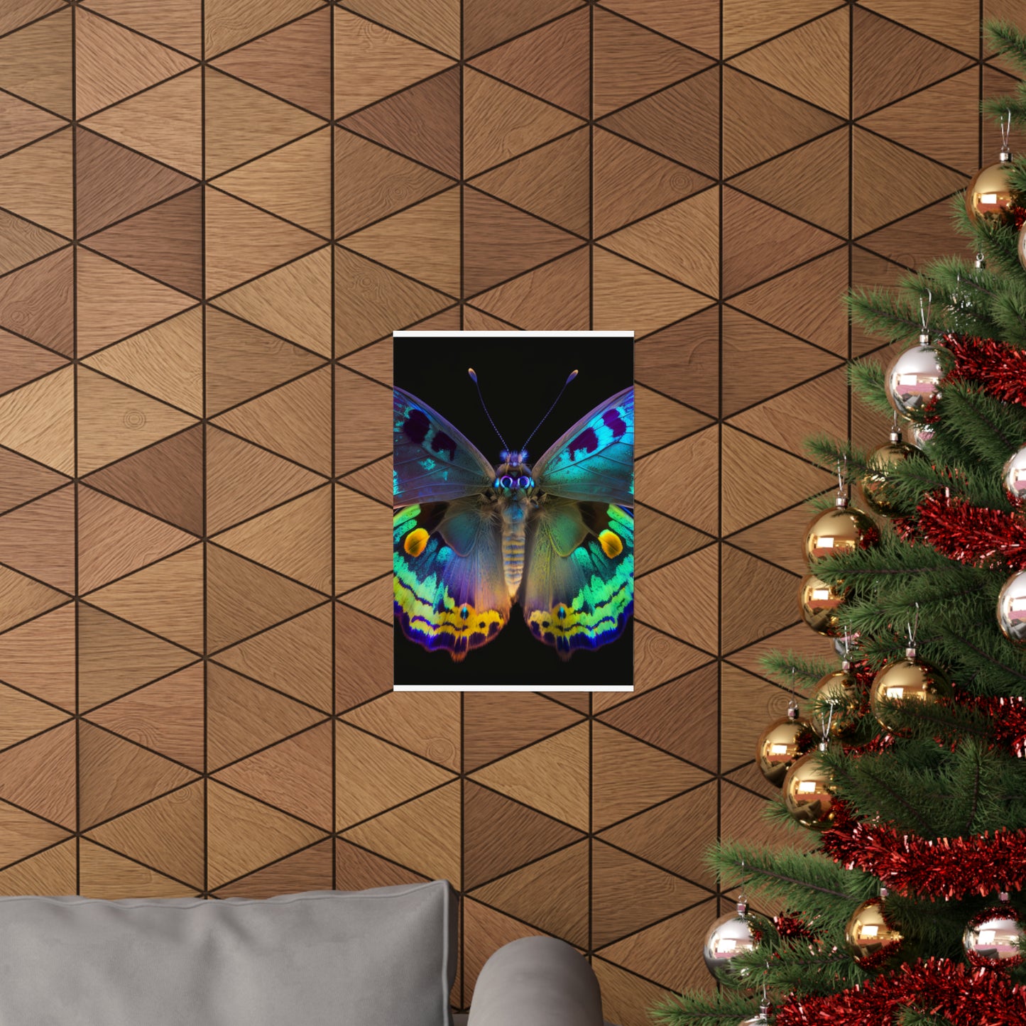 Premium Matte Vertical Posters Neon Hue Butterfly 4