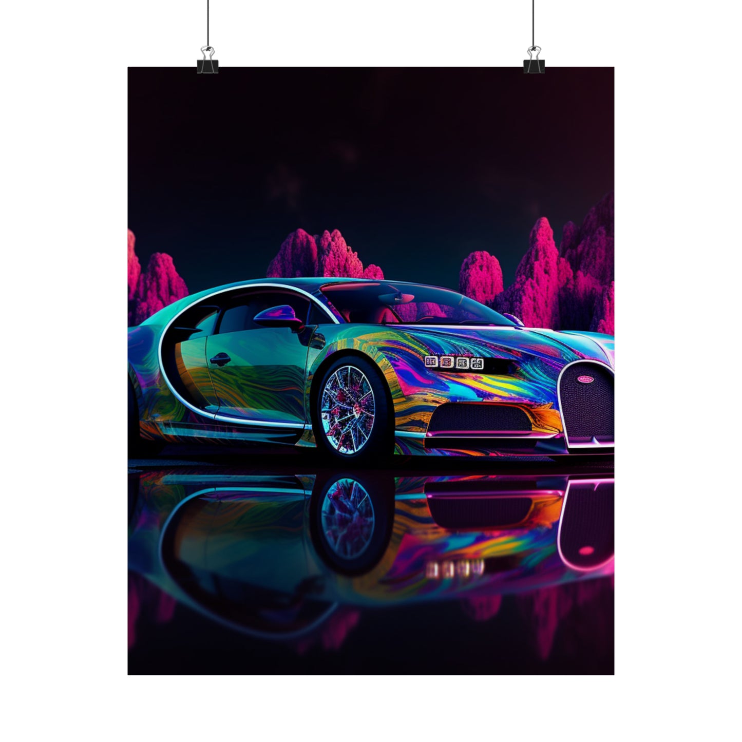 Premium Matte Vertical Posters Florescent Bugatti Flair 2