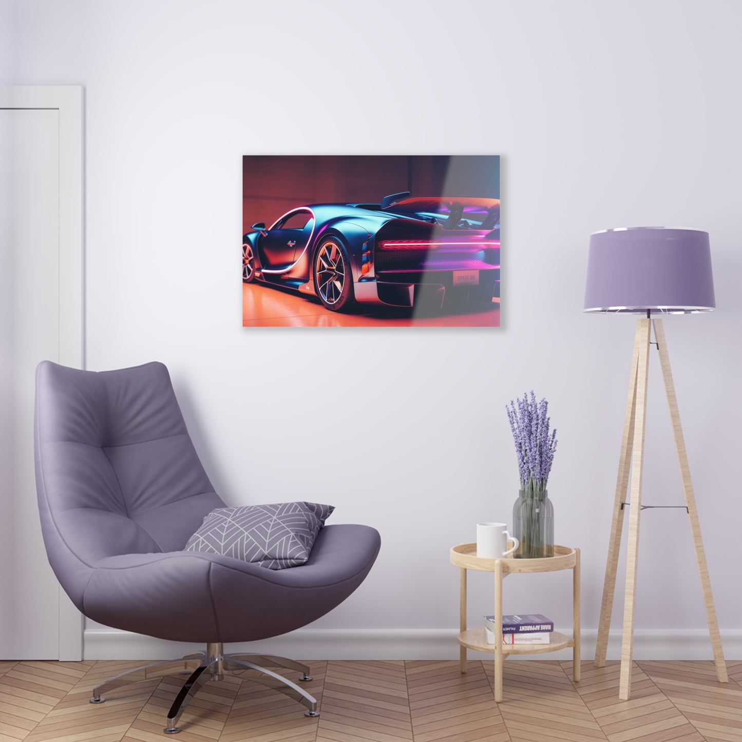 Acrylic Prints Hyper Bugatti Neon Chiron 2