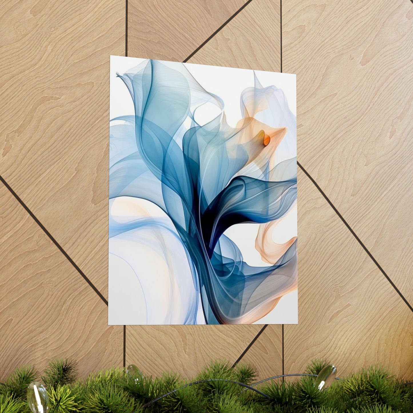 Premium Matte Vertical Posters Blue Tluip Abstract 3