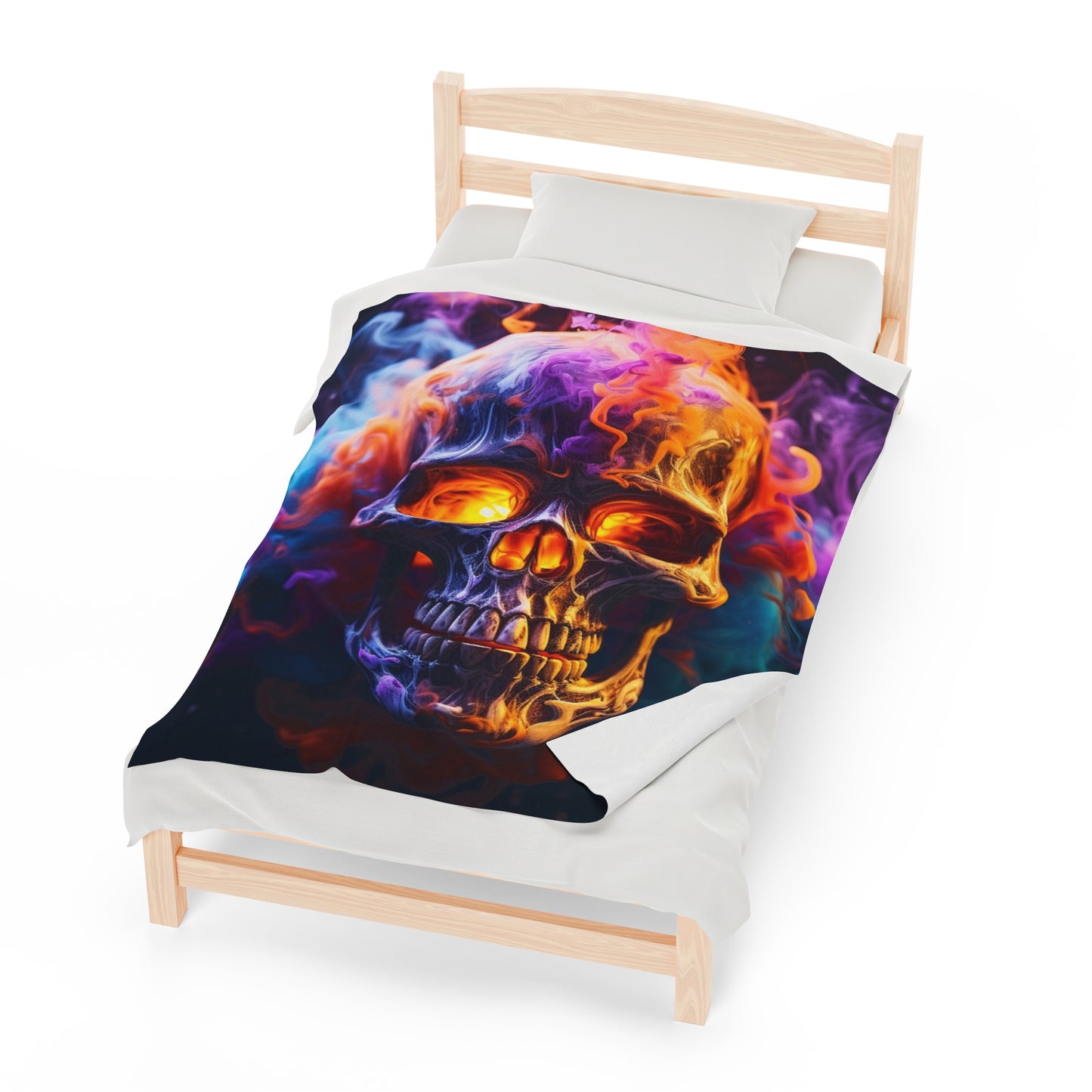 Velveteen Plush Blanket Macro Skull 2