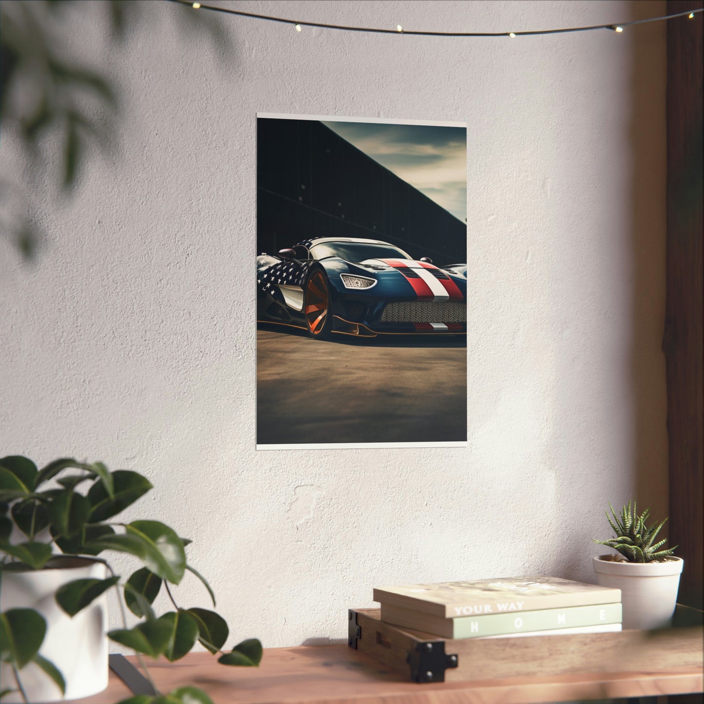 Premium Matte Vertical Posters Bugatti Flag American 2