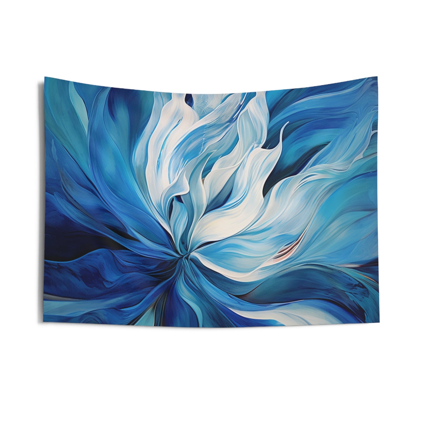 Indoor Wall Tapestries Blue Tluip Abstract 1