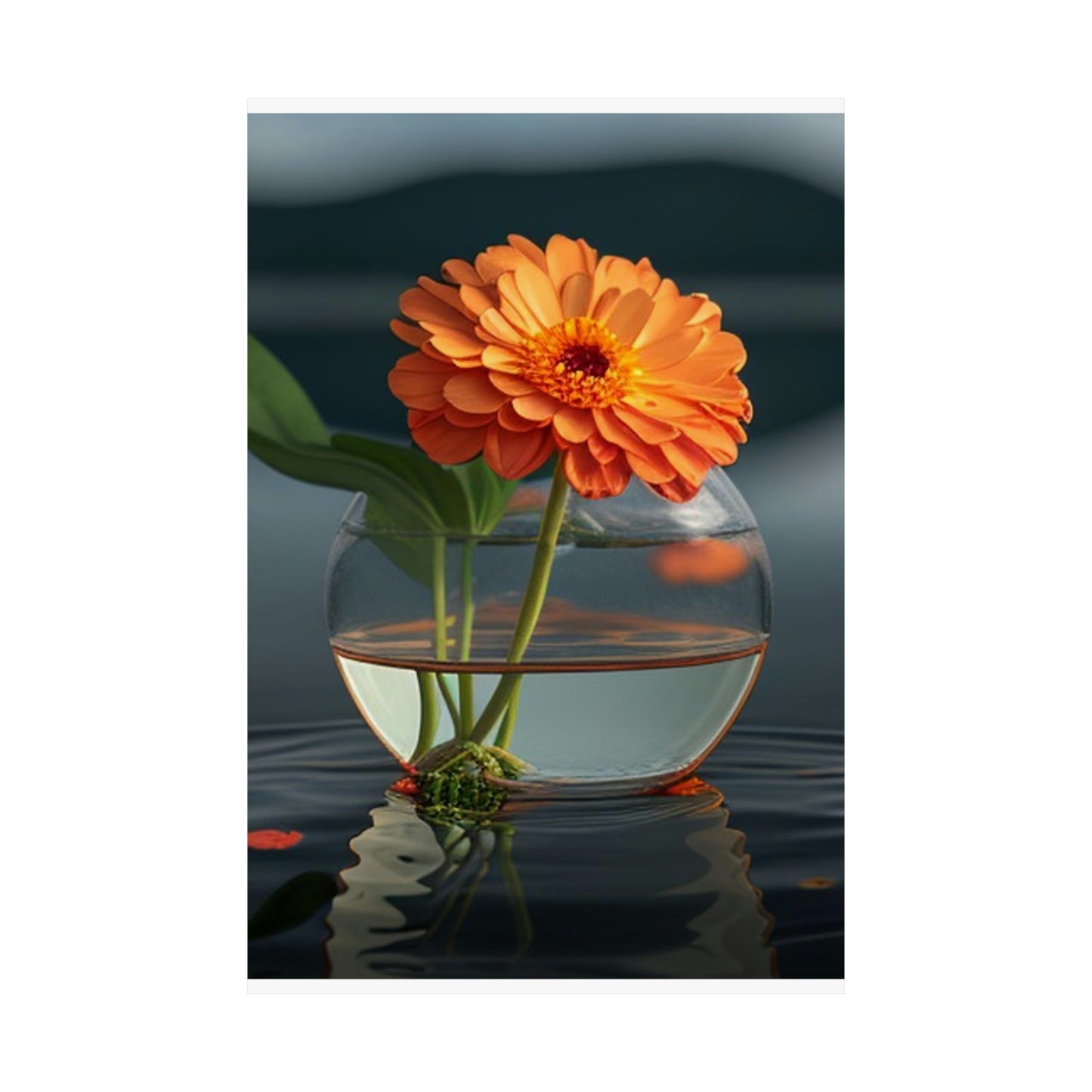 Premium Matte Vertical Posters Orange Zinnia 2