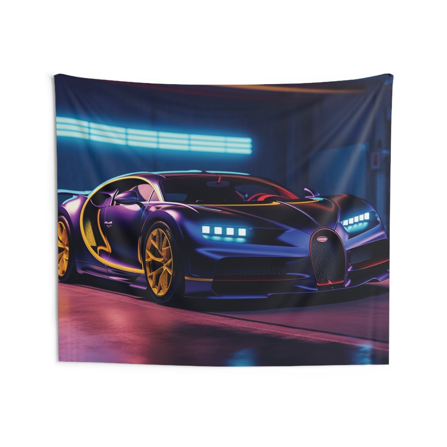 Indoor Wall Tapestries Hyper Bugatti Neon Chiron 4