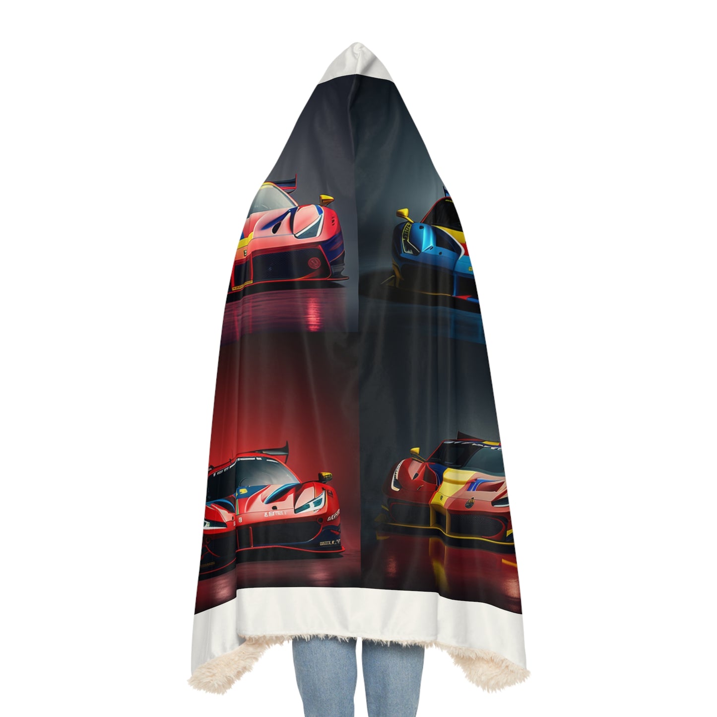 Snuggle Hooded Blanket Ferrari Red Blue 5