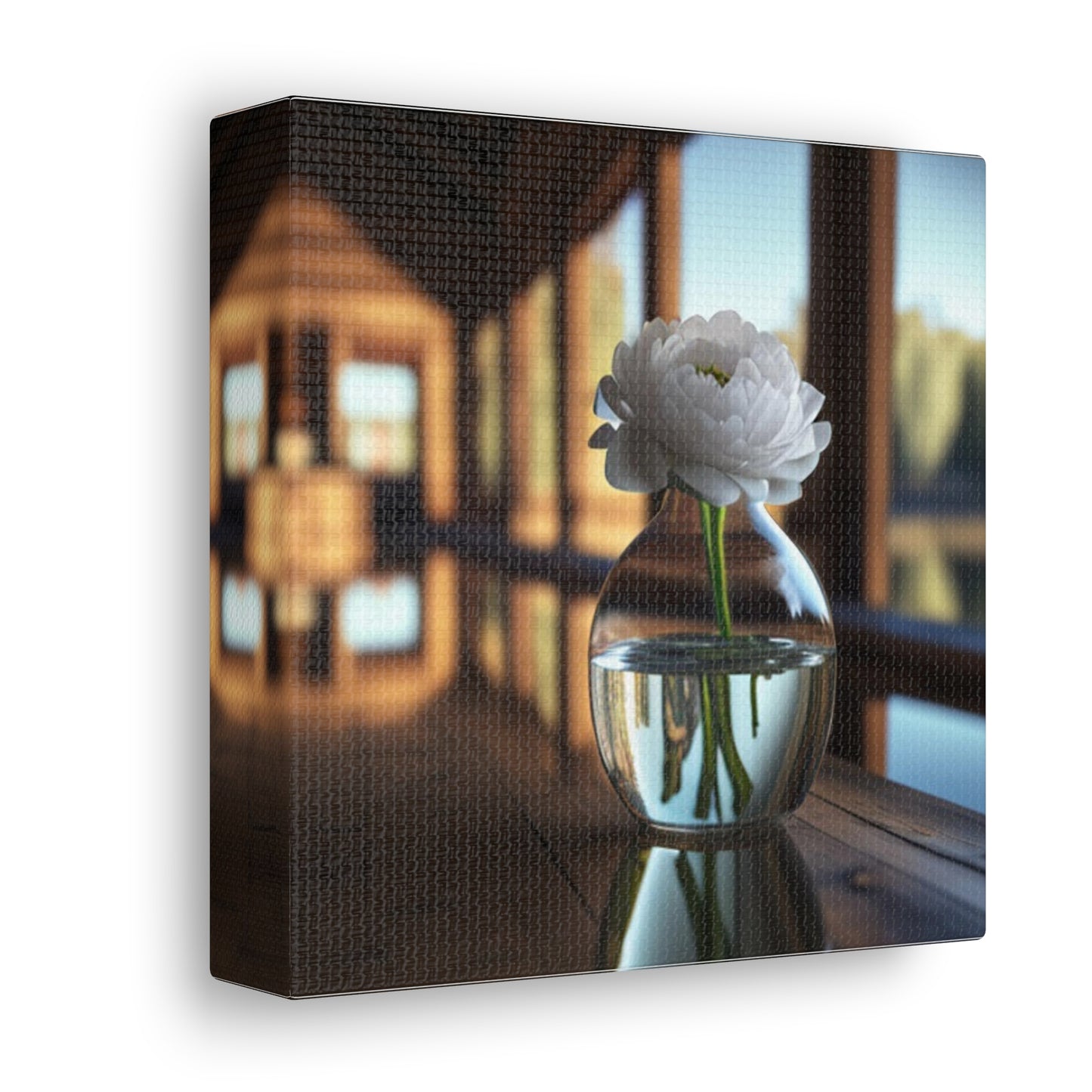 Canvas Gallery Wraps White Peony glass vase 3