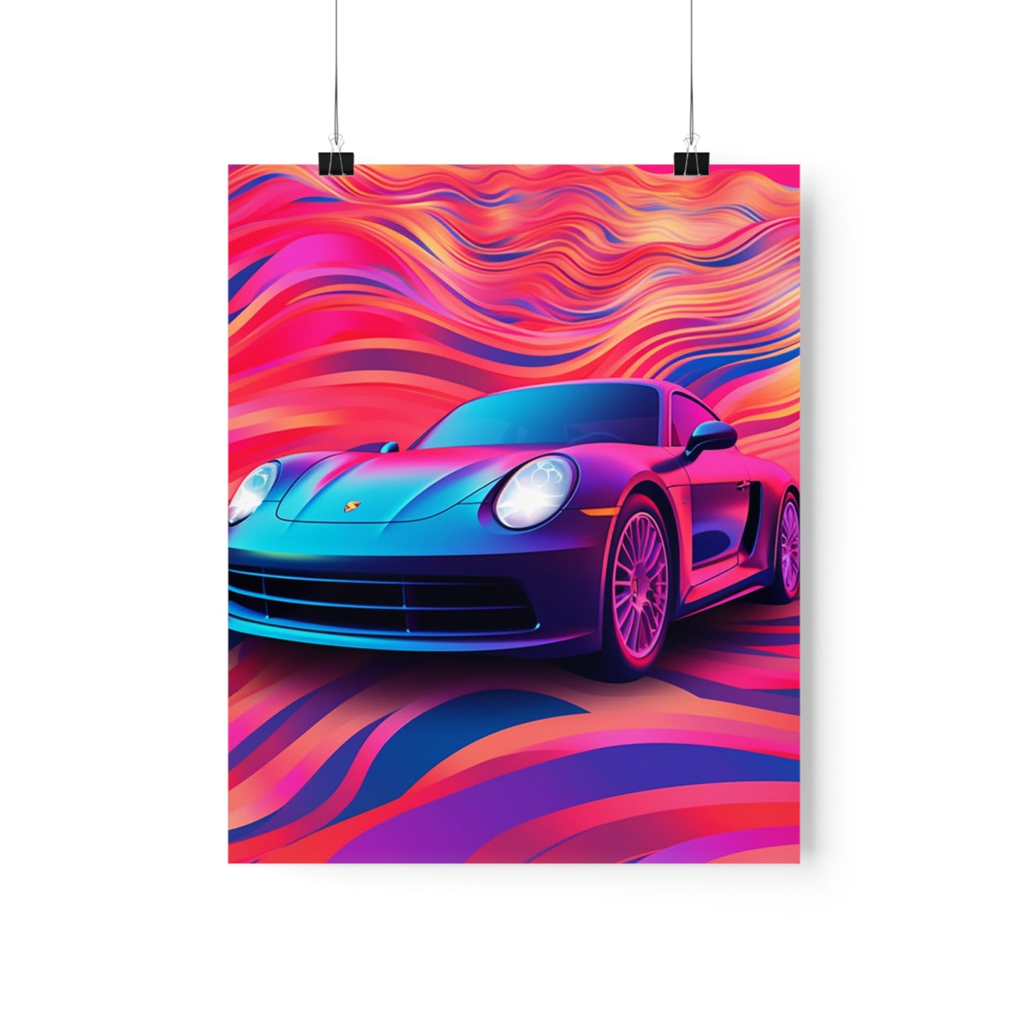 Premium Matte Vertical Posters Porsche Water Fusion 3