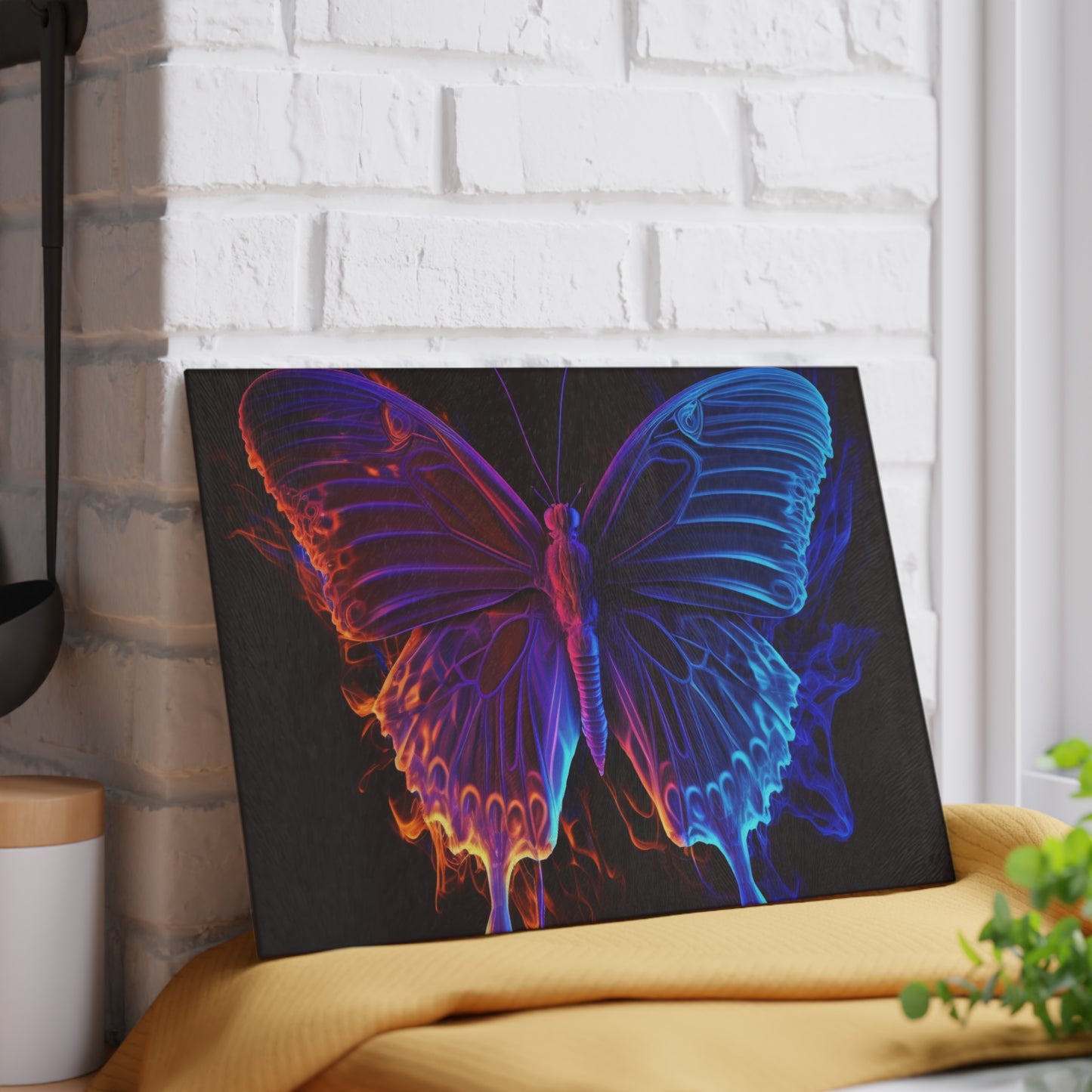 Glass Cutting Board Thermal Butterfly 1