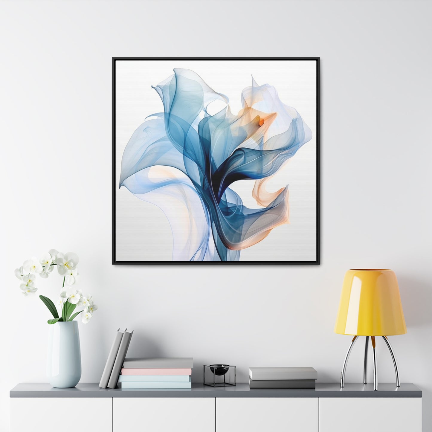 Gallery Canvas Wraps, Square Frame Blue Tluip Abstract 3