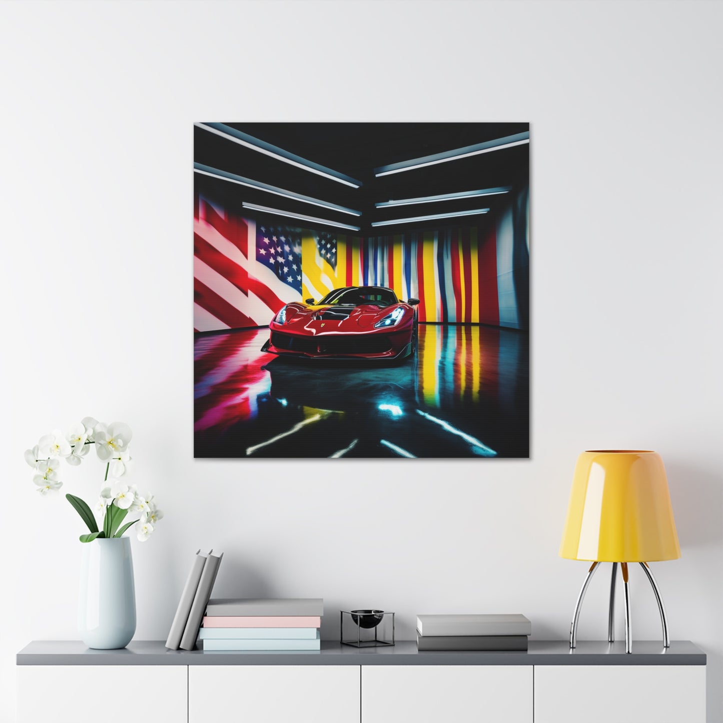 Canvas Gallery Wraps Macro Flag Ferrari 2