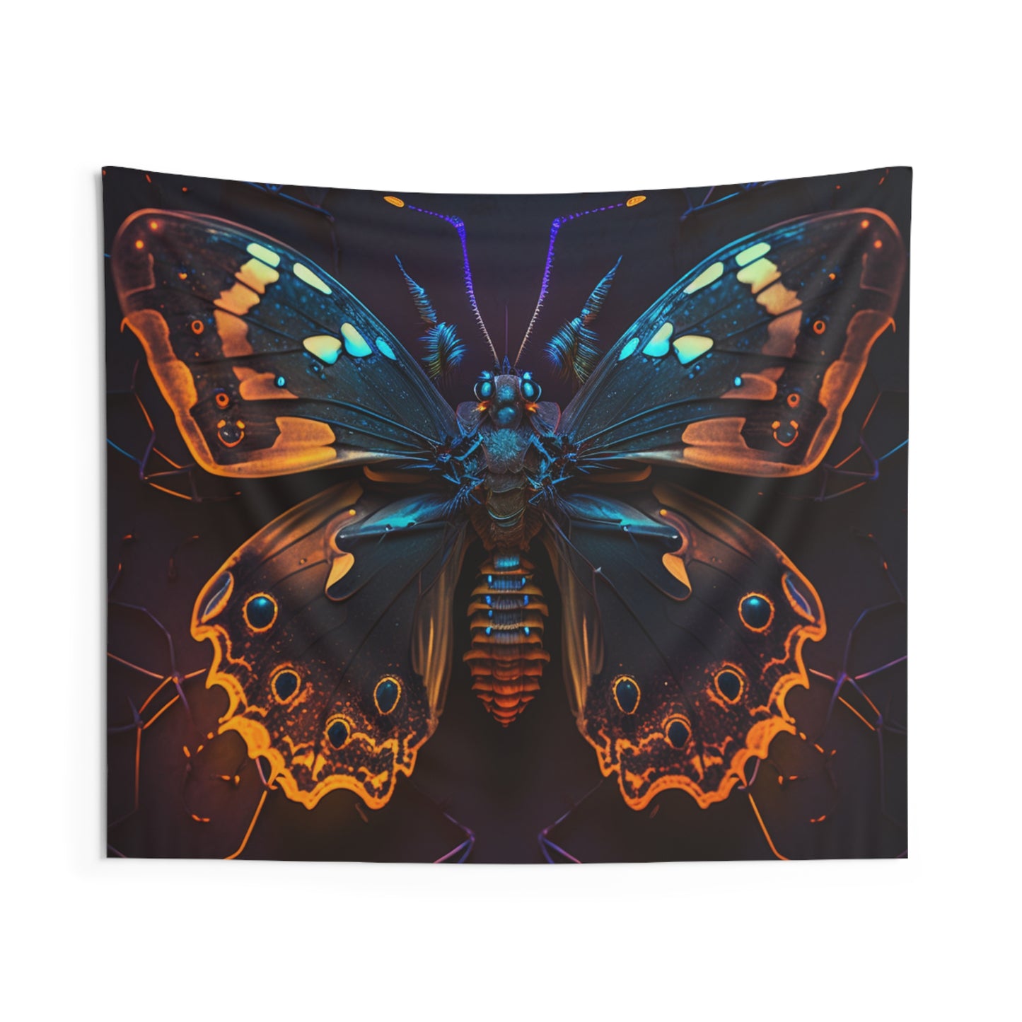 Indoor Wall Tapestries Neon Hue Butterfly 2