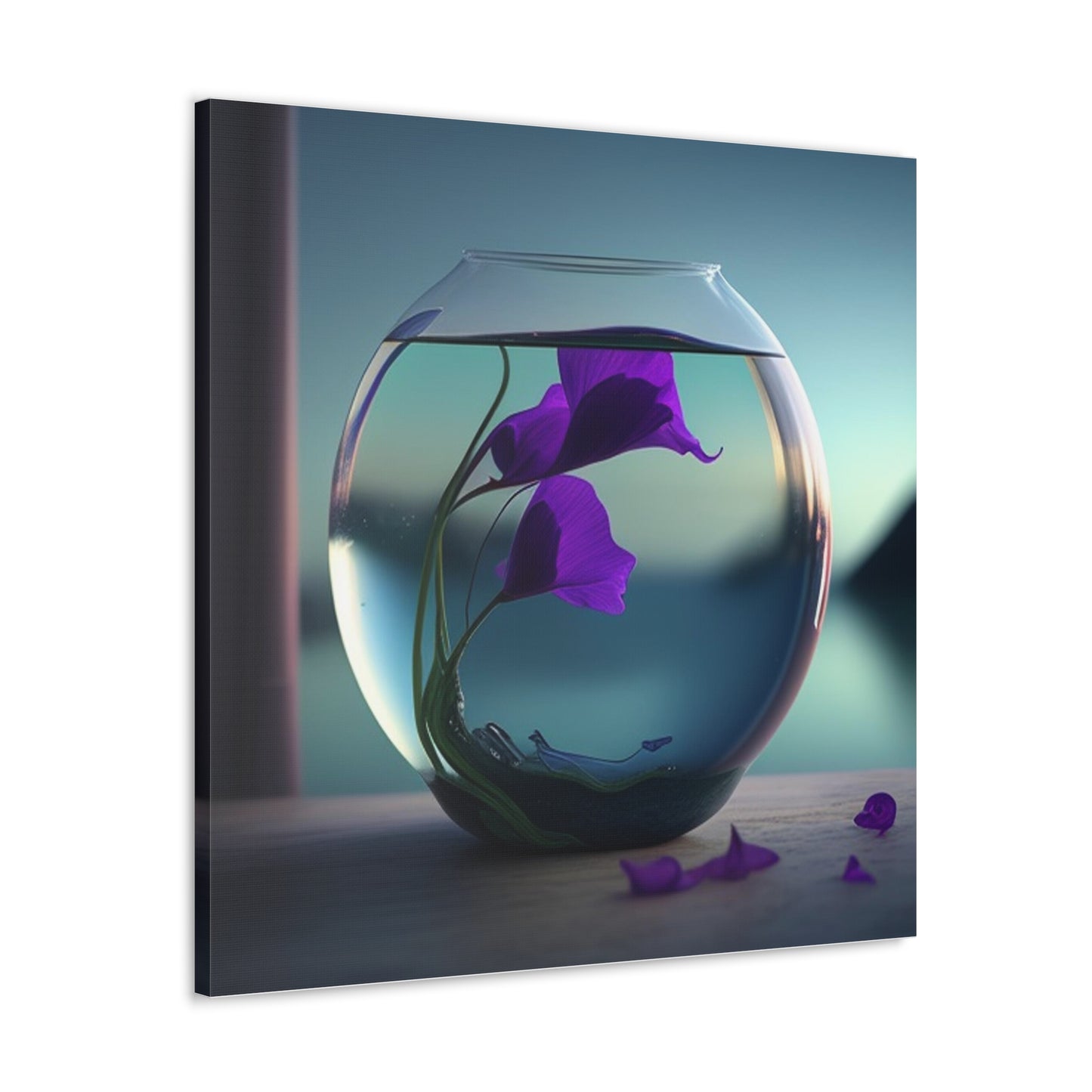 Canvas Gallery Wraps Purple Sweet pea in a vase 2