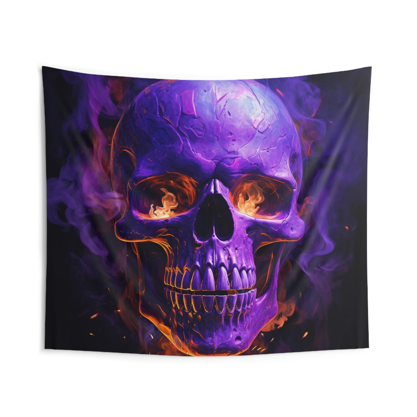 Indoor Wall Tapestries Skull Flames 1