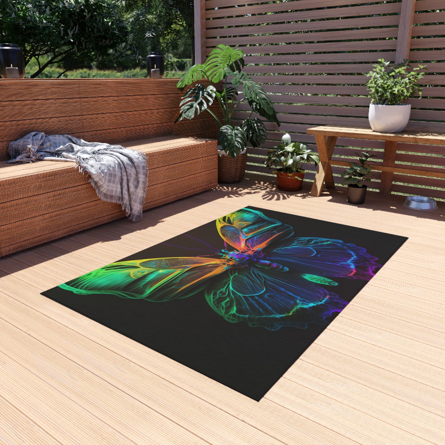 Outdoor Rug  Raw Hyper Color Butterfly 3