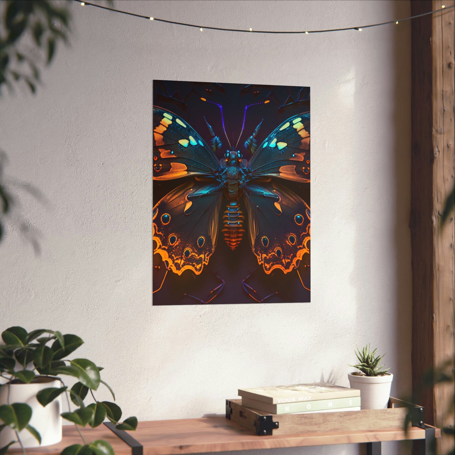 Premium Matte Vertical Posters Neon Hue Butterfly 2