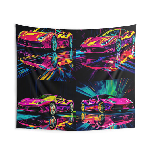 Indoor Wall Tapestries Pink Ferrari Macro 5