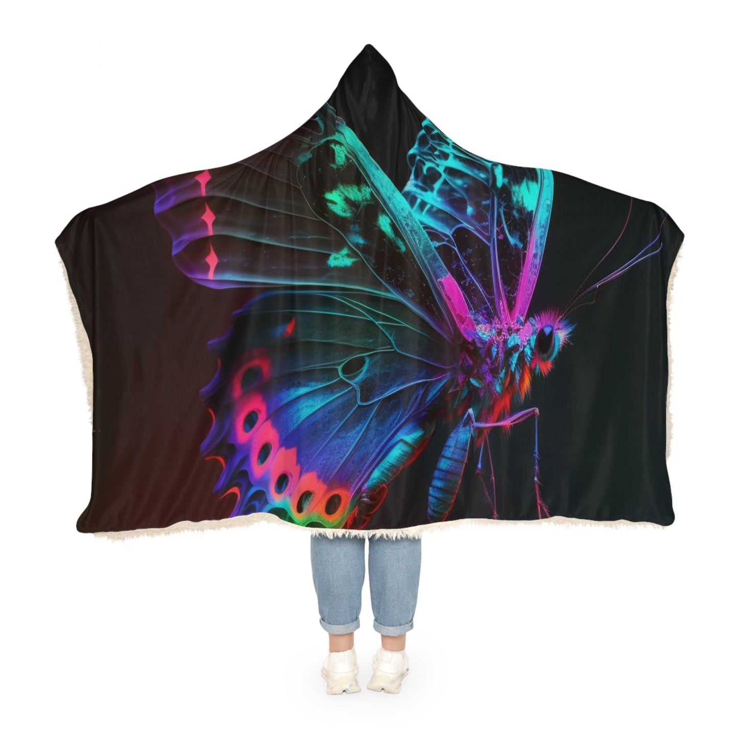 Snuggle Hooded Blanket Raw Hyper Color Butterfly 1