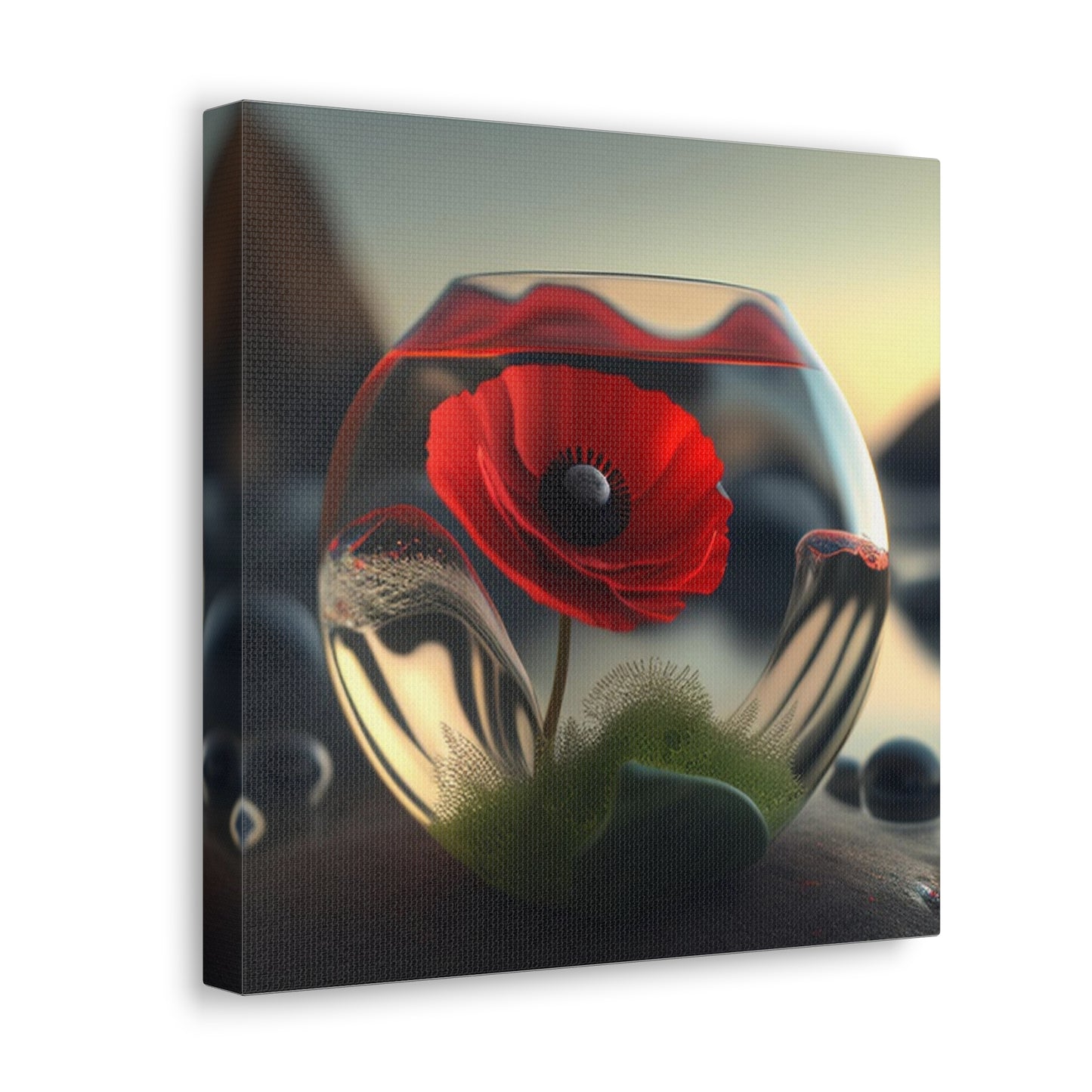Canvas Gallery Wraps Red Anemone in a Vase 3