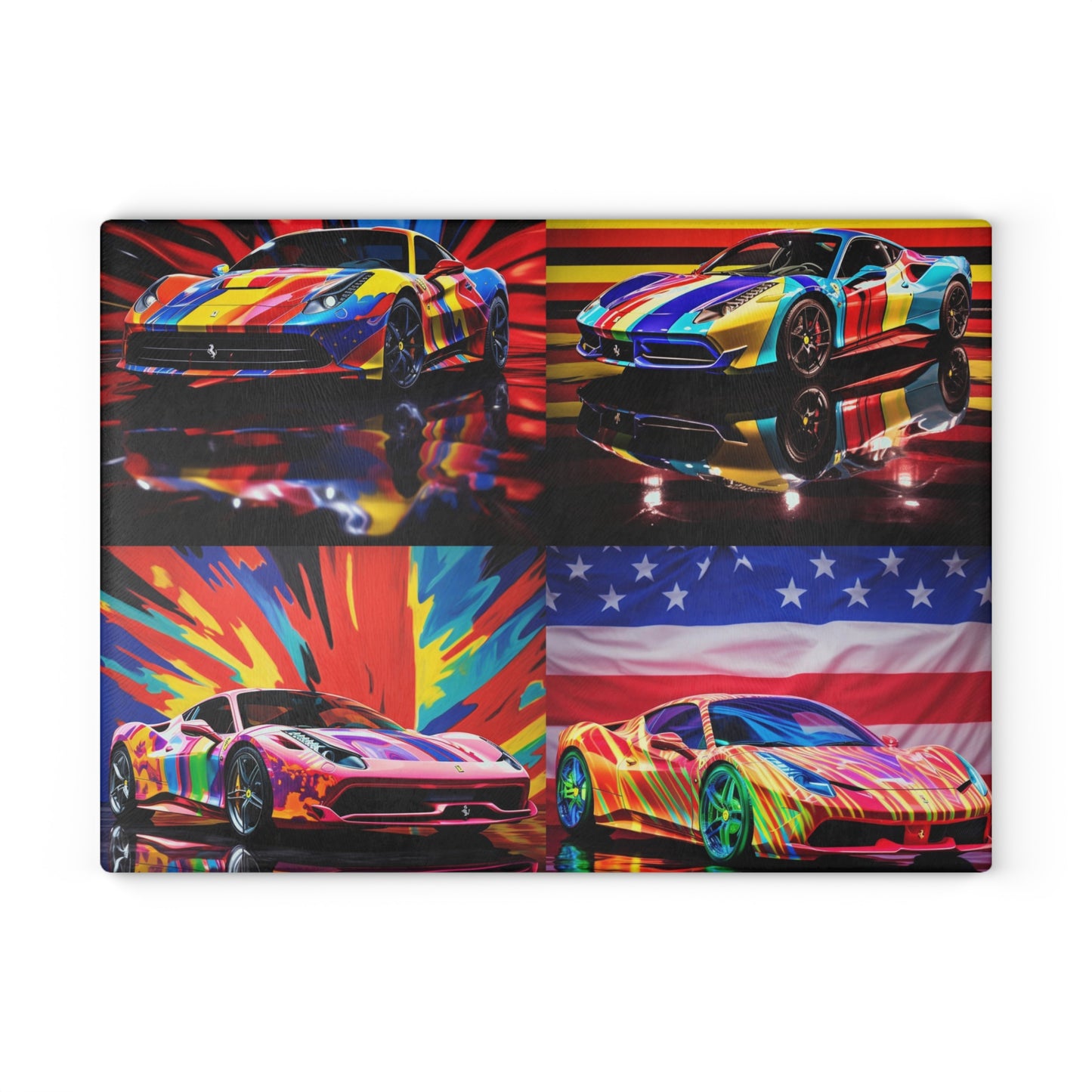 Glass Cutting Board Hyper Colorfull Ferrari 5