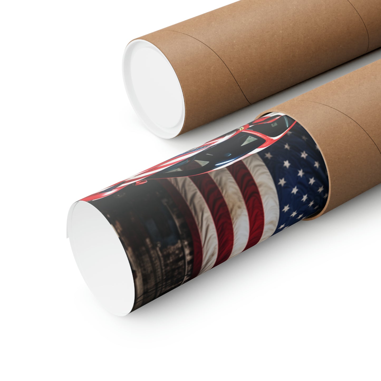 Premium Matte Vertical Posters American Flag Farrari 2