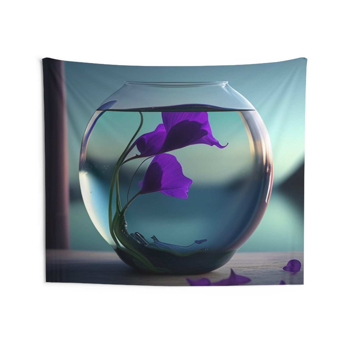 Indoor Wall Tapestries Purple Sweet pea in a vase 2