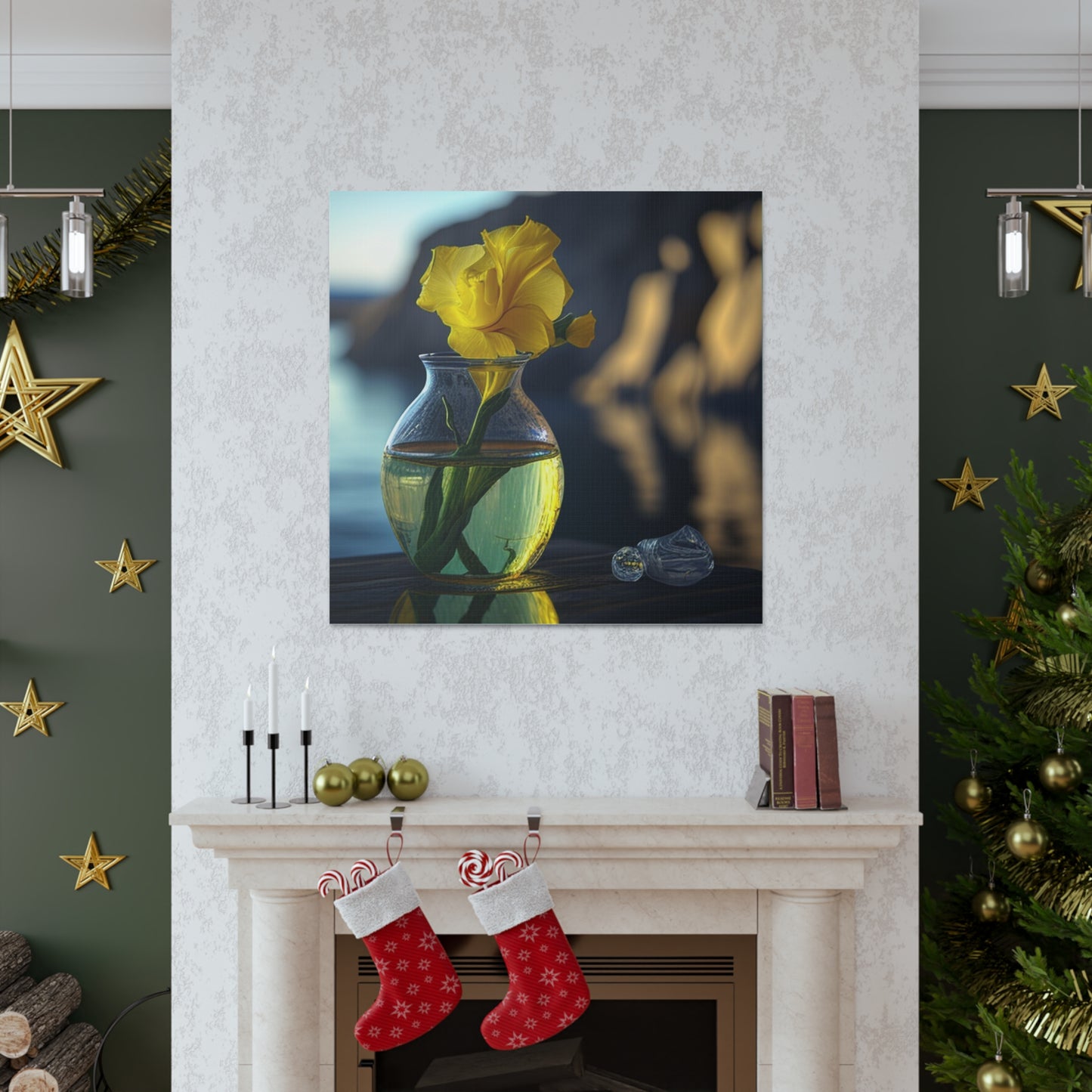Canvas Gallery Wraps Yellow Gladiolus glass 3