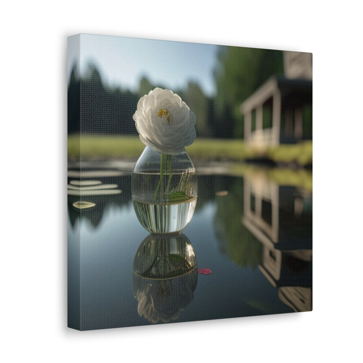 Canvas Gallery Wraps White Peony glass vase 1