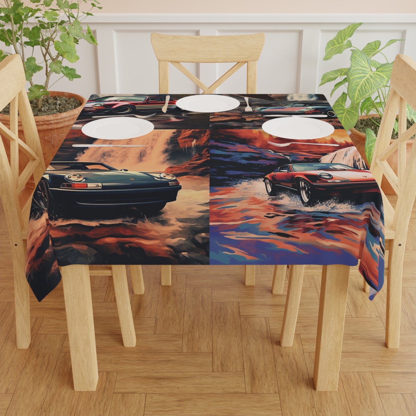 Tablecloth American Flag Porsche Abstract 5