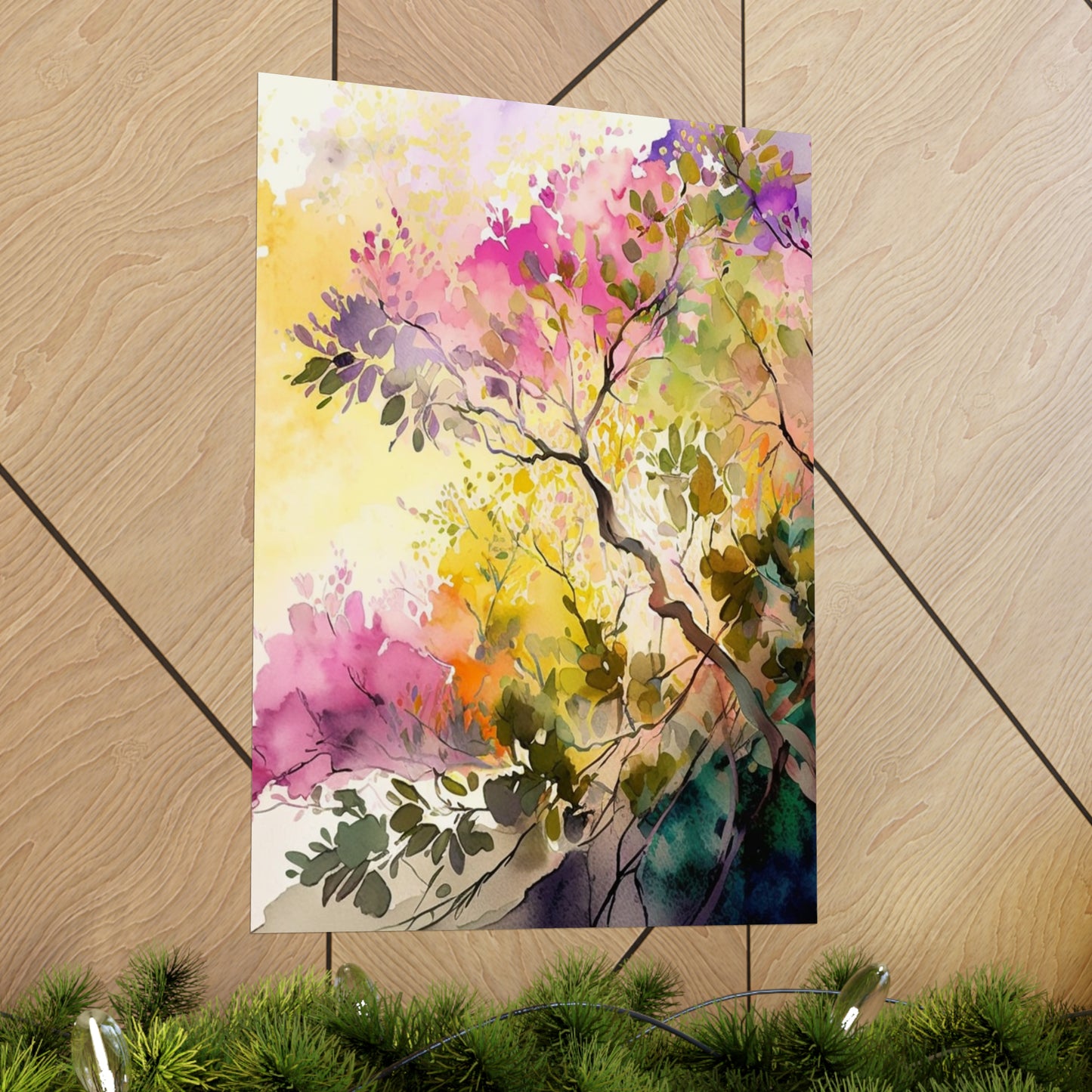 Premium Matte Vertical Posters Mother Nature Bright Spring Colors Realistic Watercolor 2