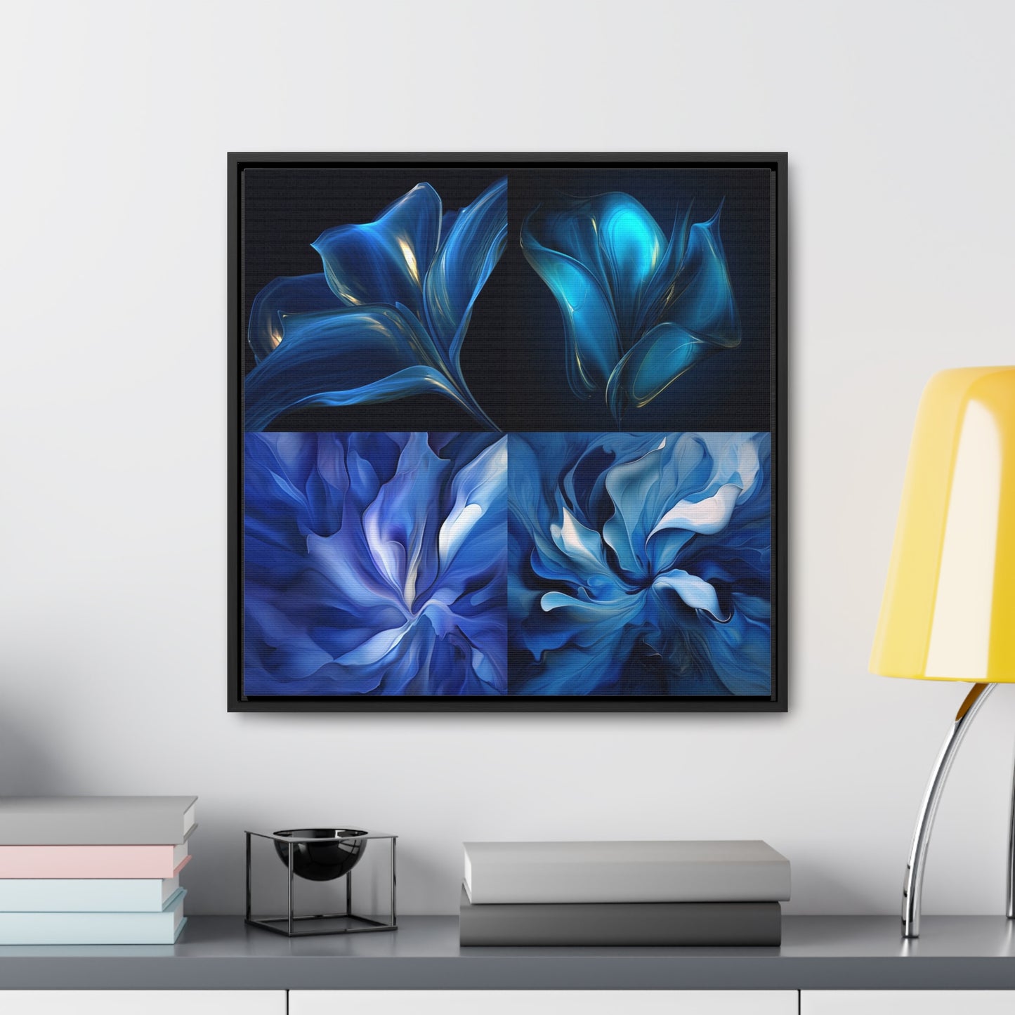 Gallery Canvas Wraps, Square Frame Abstract Blue Tulip 5