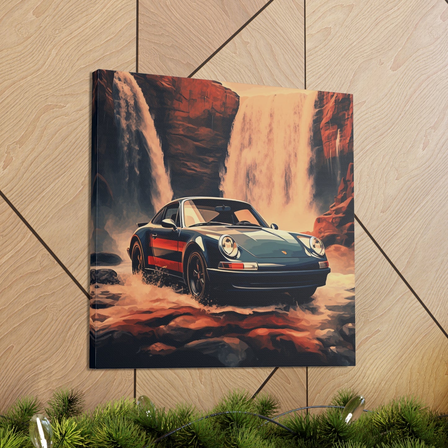 Canvas Gallery Wraps American Flag Porsche Abstract 3