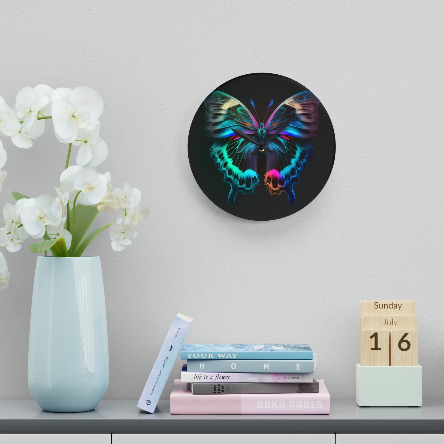 Acrylic Wall Clock Raw Florescent Glow 2