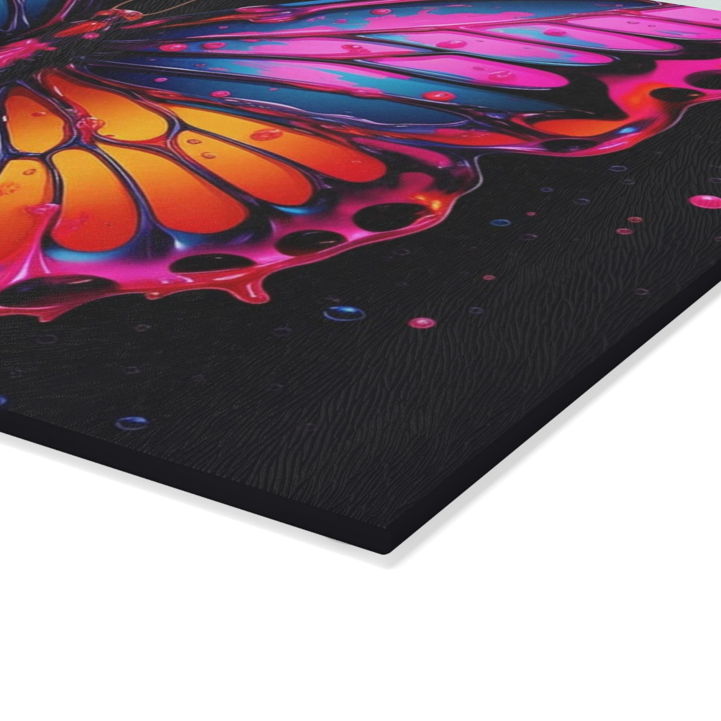 Glass Cutting Board Pink Butterfly Flair 1