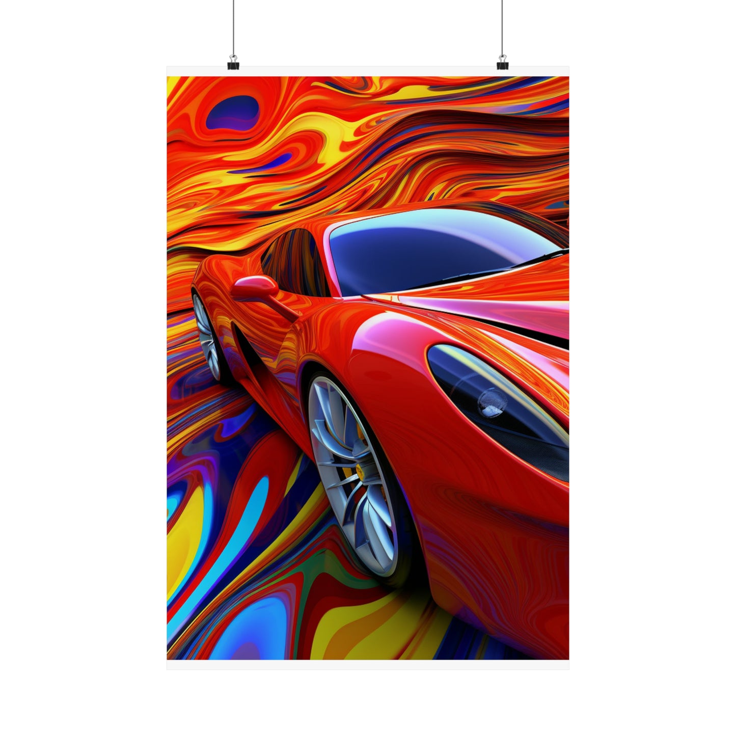 Premium Matte Vertical Posters Ferrari Water Fusion 4