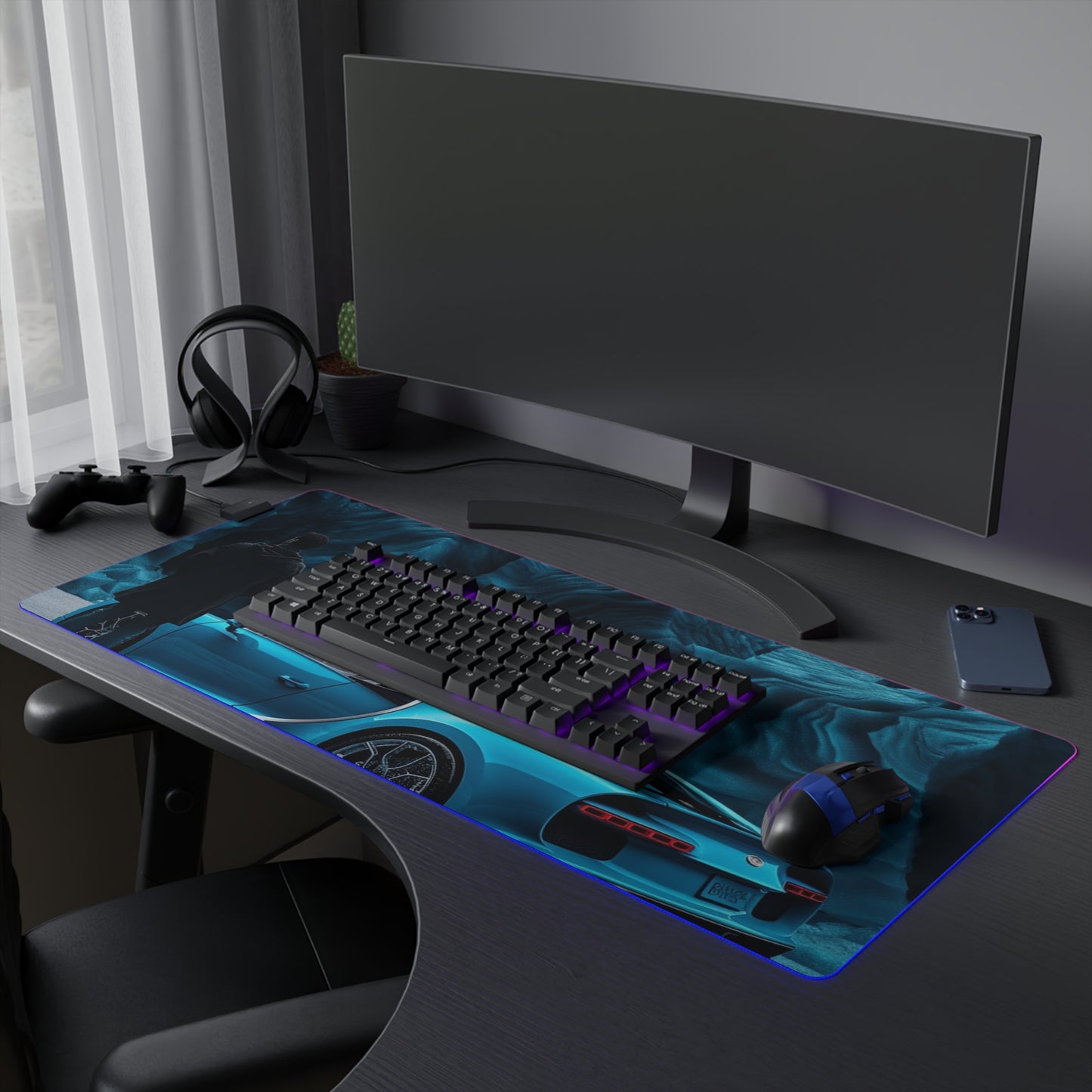 LED Gaming Mouse Pad Bugatti Real Look 3