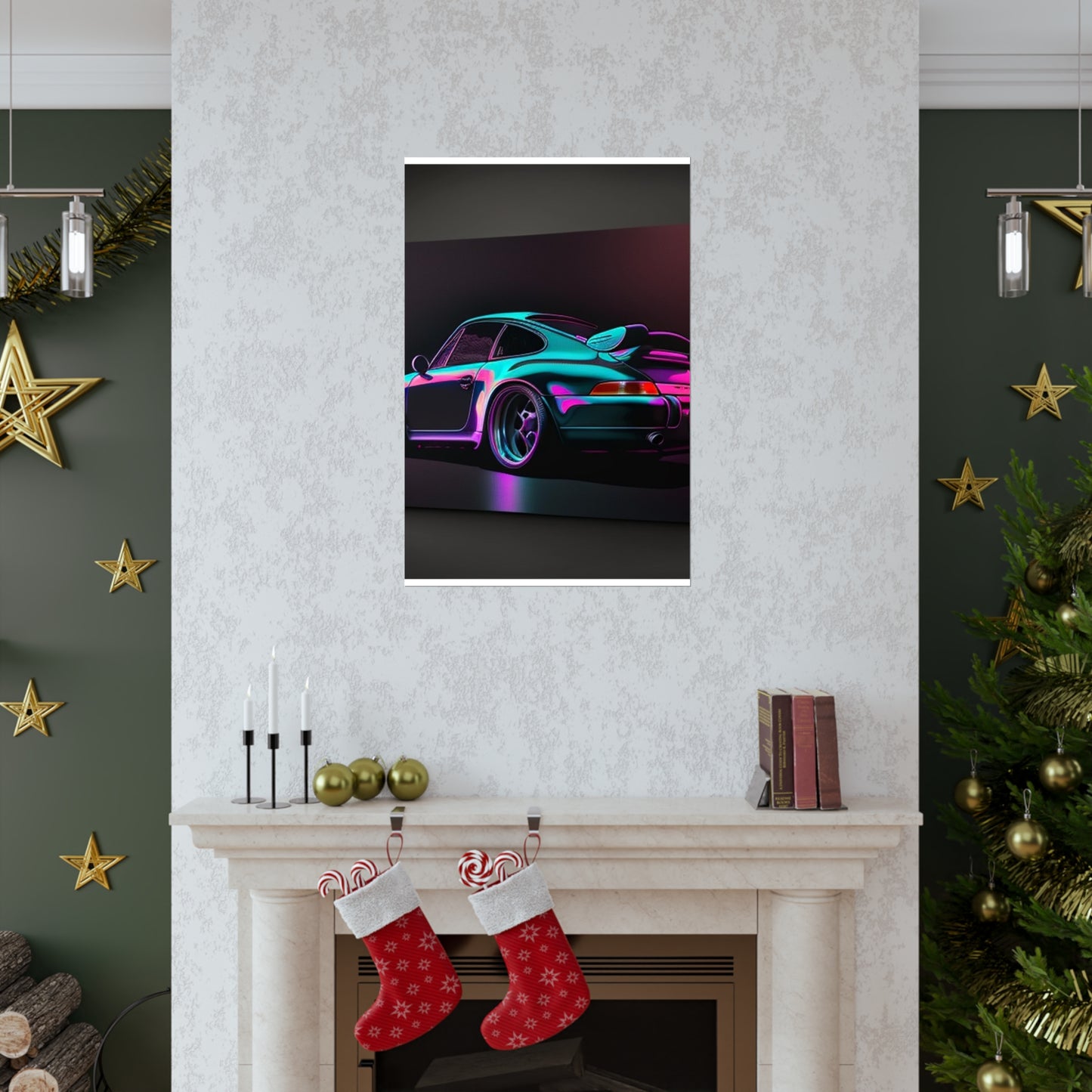 Premium Matte Vertical Posters Porsche Purple 1