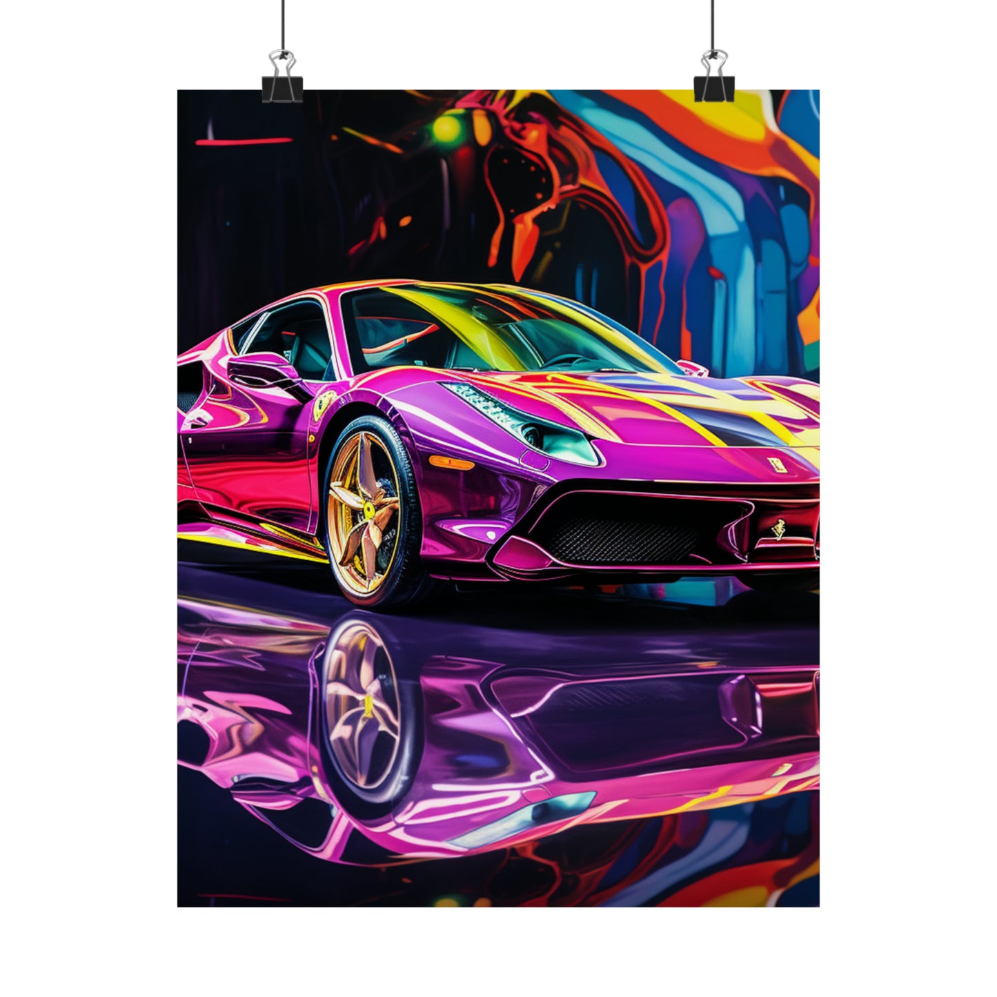 Premium Matte Vertical Posters Pink Macro Ferrari 2