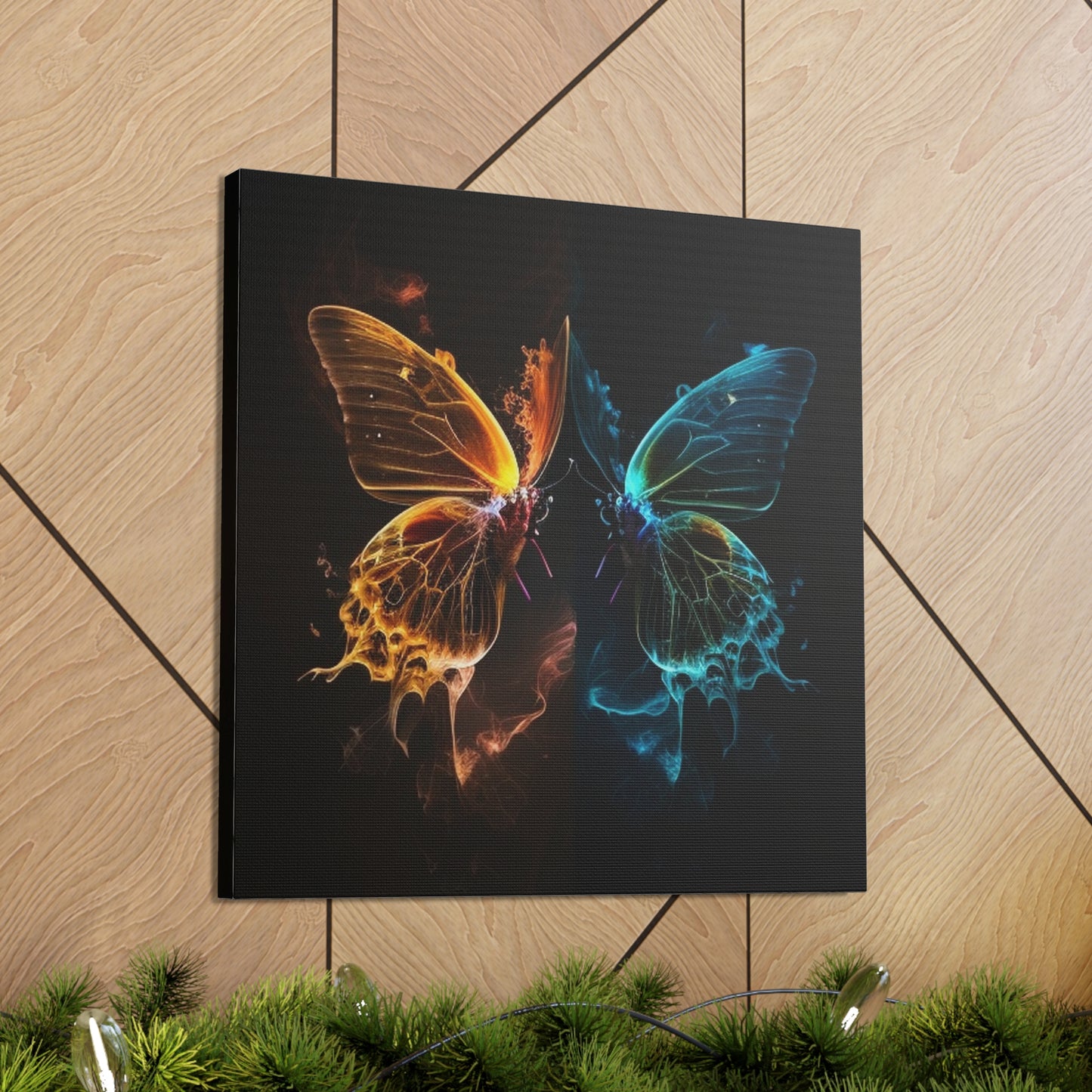 Canvas Gallery Wraps Kiss Neon Butterfly 1