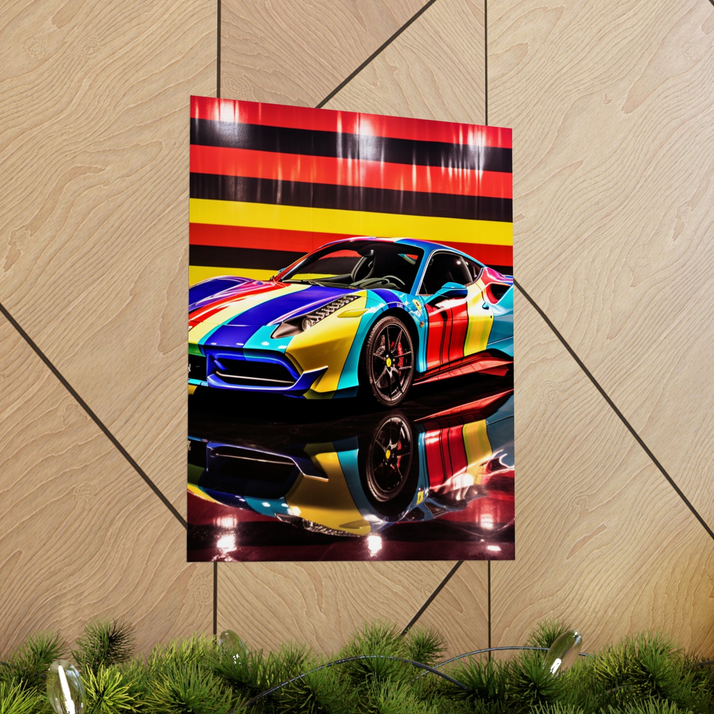 Premium Matte Vertical Posters Hyper Colorfull Ferrari 2