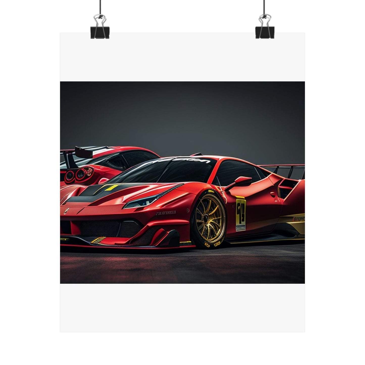 Premium Matte Vertical Posters Ferrari Red 3