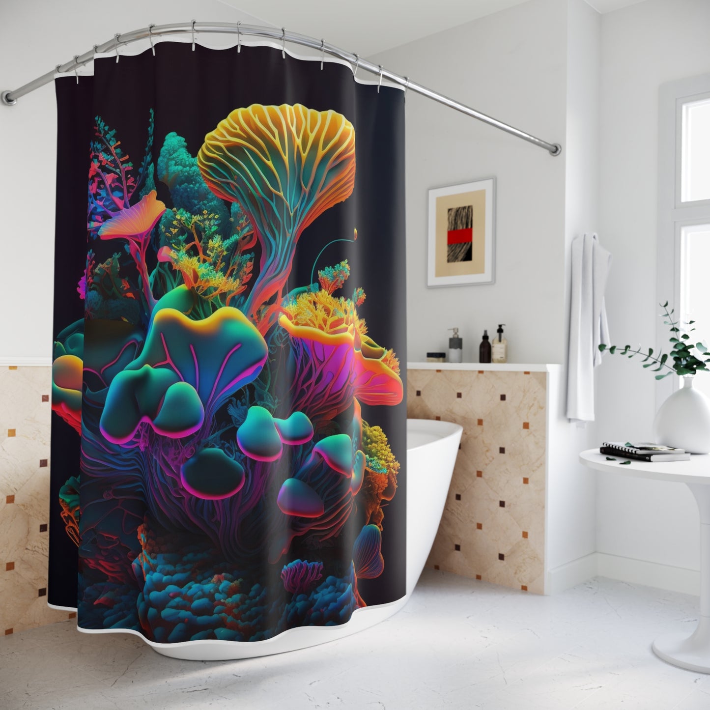 Polyester Shower Curtain Macro Coral Reef 1