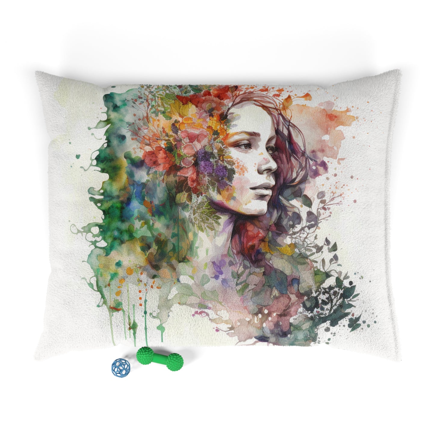 Pet Bed Mother Nature Bright Spring Colors Realistic Watercolor 3