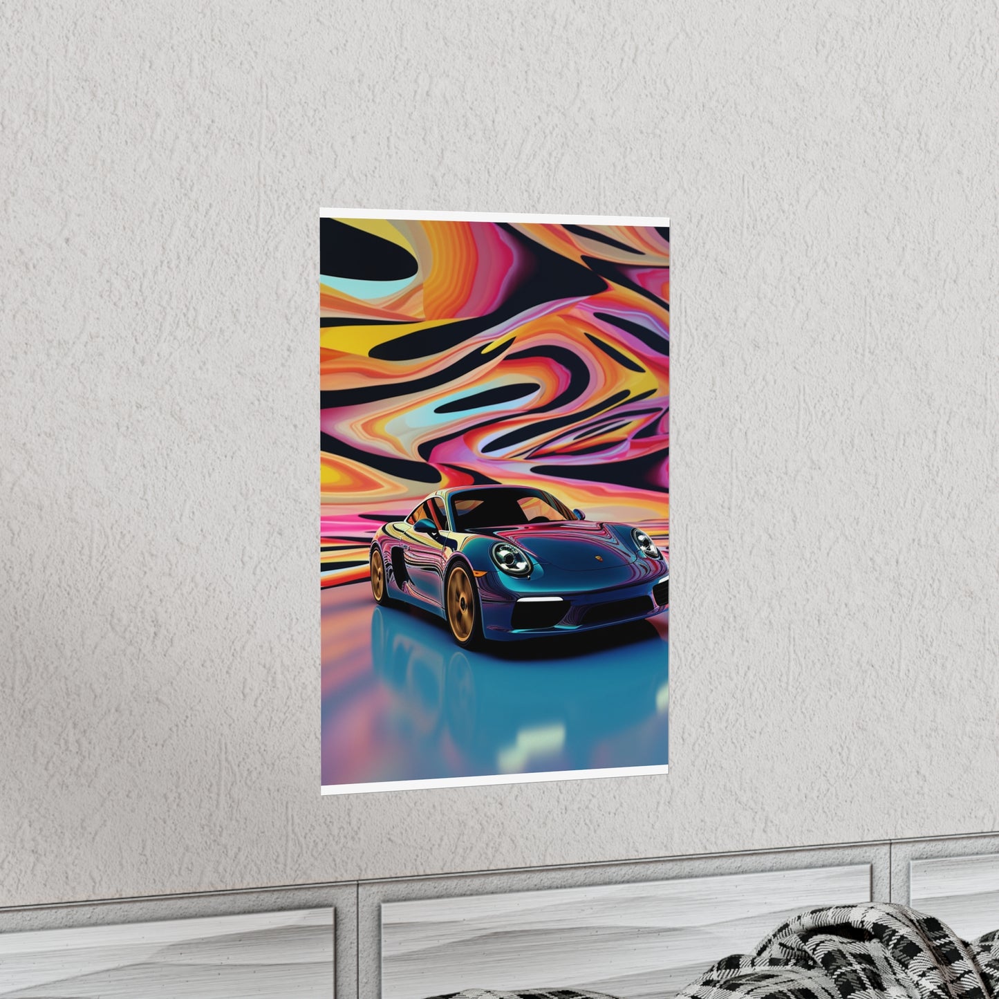 Premium Matte Vertical Posters Porsche Water Fusion 2