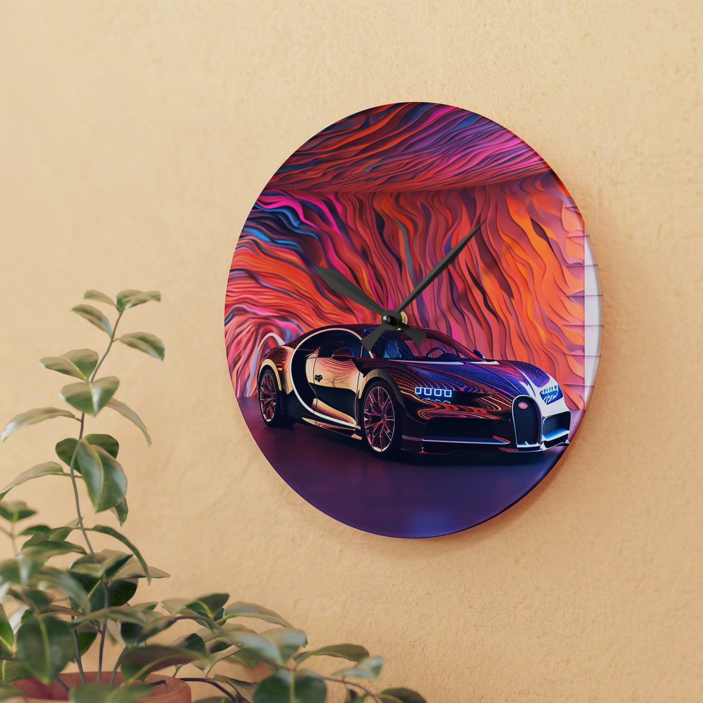 Acrylic Wall Clock Bugatti Abstract Flair 4