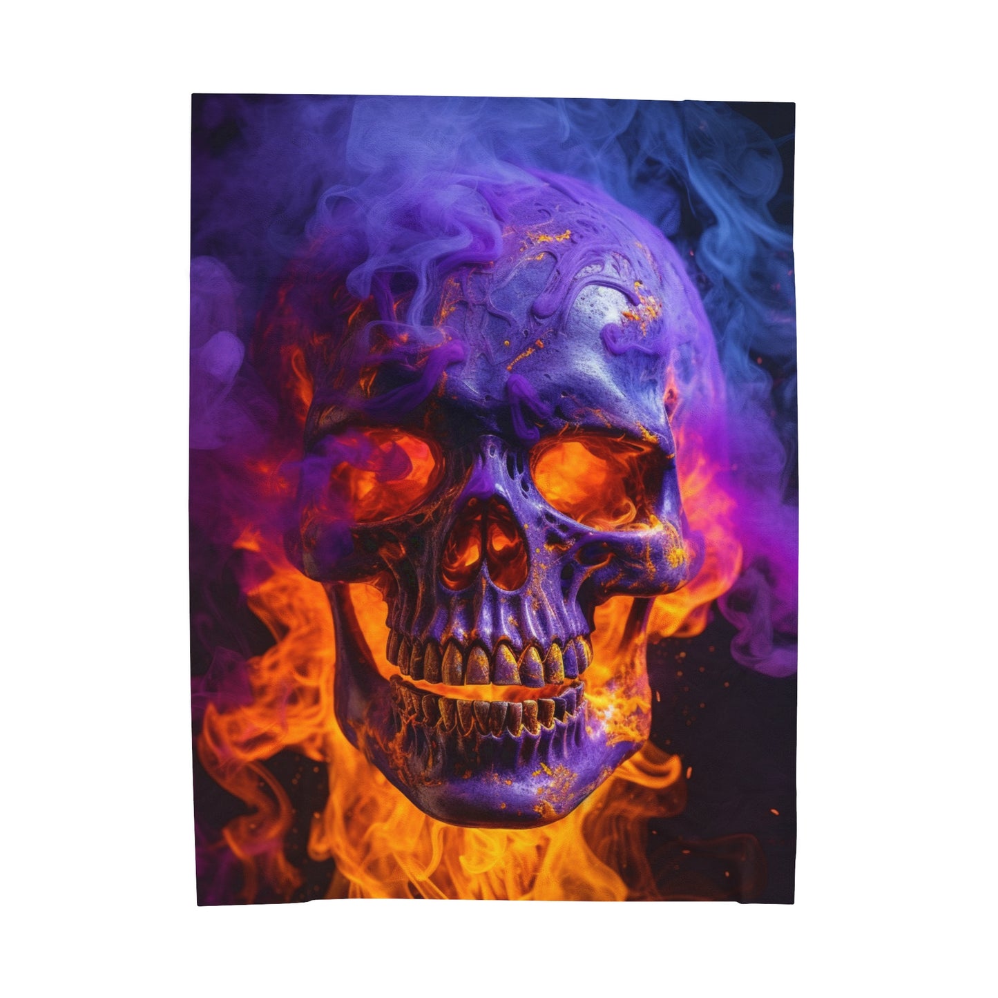 Velveteen Plush Blanket Macro Skull 1