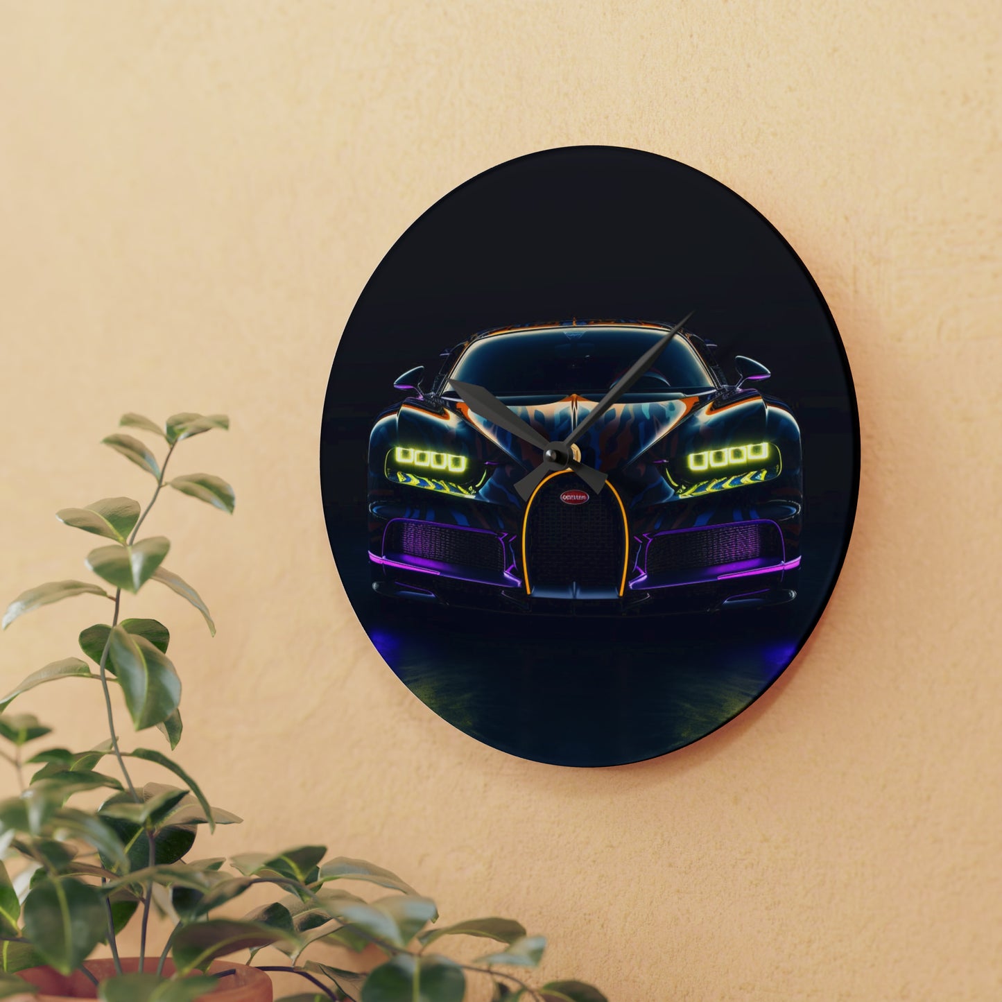 Acrylic Wall Clock Hyper Bugatti Chiron 3