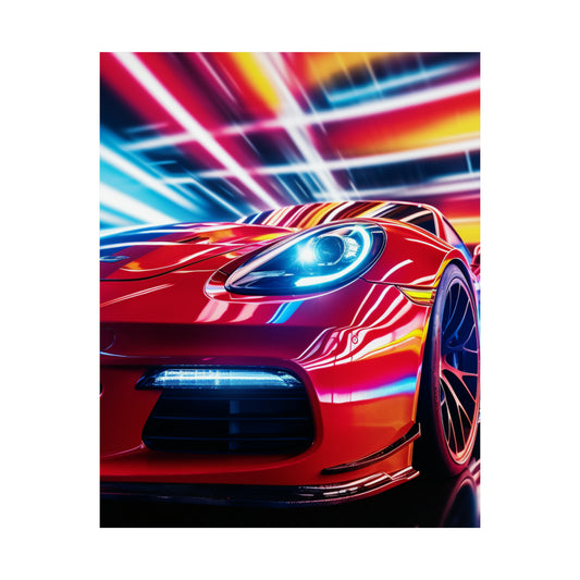 Premium Matte Vertical Posters Macro Flag Ferrari 1