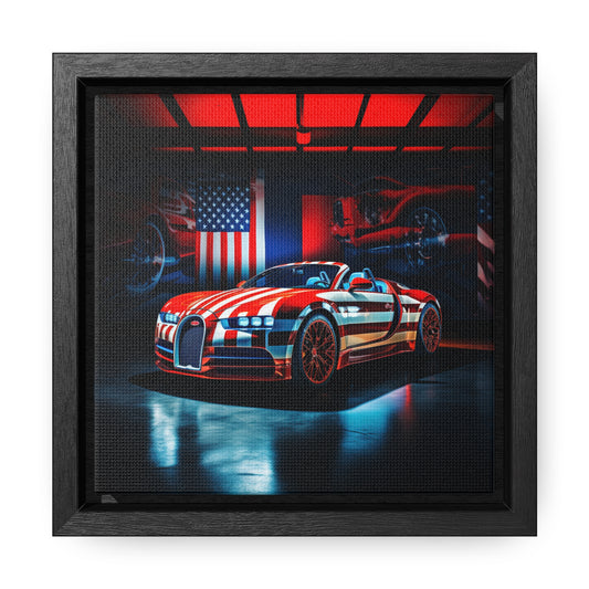 Gallery Canvas Wraps, Square Frame Macro Bugatti American Flag 2