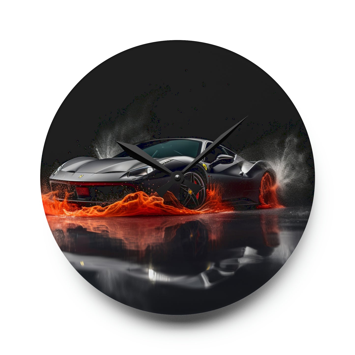 Acrylic Wall Clock Ferrari Water Splash 3